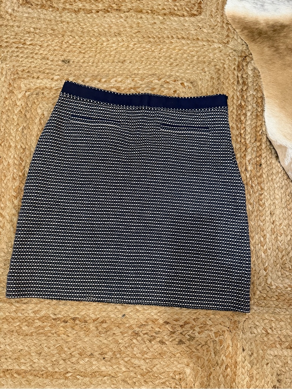 Brooks Brothers Navy and White Knit Pencil Skirt